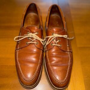 Allen Edmonds Clipper Deck Boat Tie Shoes Men’s 10 Brown Leather Preppy Travel